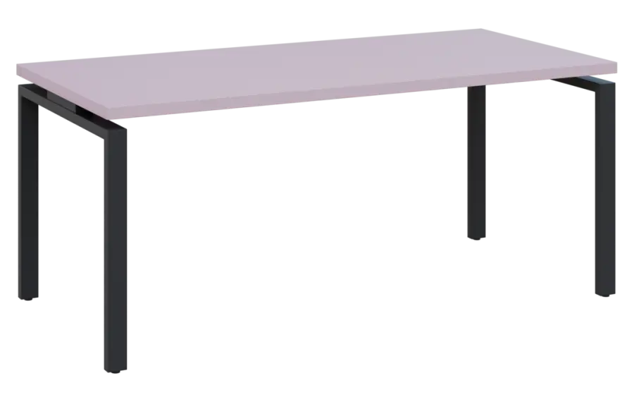 MHCPK 38 - 18 stůl kancelářský, kovová podnož černá, deska 36 mm, široký 1800 mm, pastelově růžová