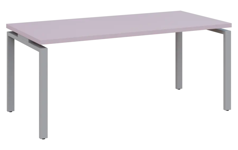 MHCPK 38 - 18 stůl kancelářský, kovová podnož stříbrná, deska 36 mm, široký 1800 mm, pastelově růžov