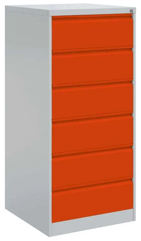 JP - 406 NEW kartotéka 6-zásuvková, 1320x600x623 mm, šedá/oranžová
