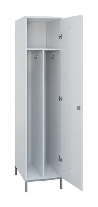 SLN - 41S šatní skříň dřevěná, 1-dveřová, háček, 1800 x 400 x 500, kovové nohy, bílá