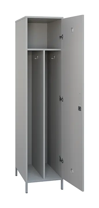 SLN - 41S šatní skříň dřevěná, 1-dveřová, háček, 1800 x 400 x 500, kovové nohy, šedá