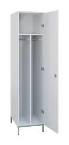 SLN - 41T šatní skříň dřevěná, 1-dveřová, šatní tyč, 1800 x 400 x 500, kovové nohy, bílá