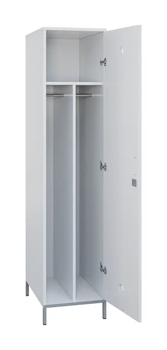 SLN - 41T šatní skříň dřevěná, 1-dveřová, šatní tyč, 1800 x 400 x 500, kovové nohy, bílá