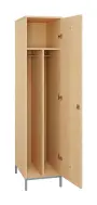 SLN - 41T šatní skříň dřevěná, 1-dveřová, šatní tyč, 1800 x 400 x 500, kovové nohy, bříza irská