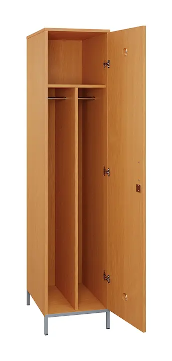SLN - 41T šatní skříň dřevěná, 1-dveřová, šatní tyč, 1800 x 400 x 500, kovové nohy, buk royal
