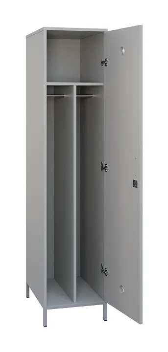 SLN - 41T šatní skříň dřevěná, 1-dveřová, šatní tyč, 1800 x 400 x 500, kovové nohy, šedá