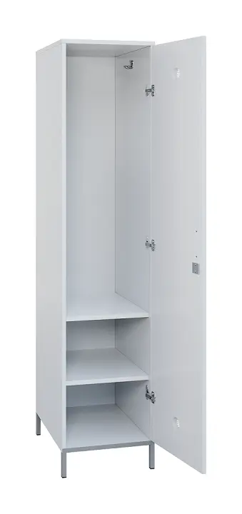 SLN - 42S šatní skříň dřevěná, 1-dveřová, háček, 1800 x 400 x 500, kovové nohy, bílá SLN - 42S šatní skříň dřevěná, 1-dveřová, háček, 1800 x 400 x 500, kovové nohy, bílá