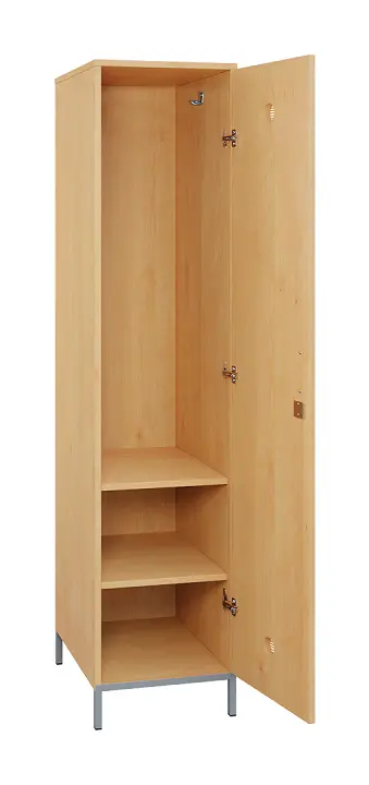 SLN - 42S šatní skříň dřevěná, 1-dveřová, háček, 1800 x 400 x 500, kovové nohy, javor horský