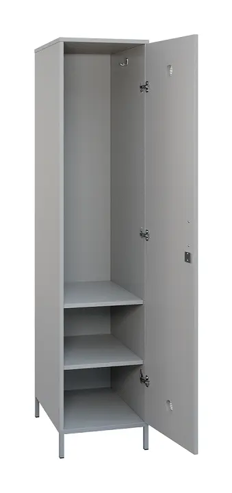SLN - 42S šatní skříň dřevěná, 1-dveřová, háček, 1800 x 400 x 500, kovové nohy, šedá SLN - 42S šatní skříň dřevěná, 1-dveřová, háček, 1800 x 400 x 500, kovové nohy, šedá