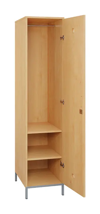 SLN - 42T šatní skříň dřevěná, 1-dveřová, šatní tyč, 1800 x 400 x 500, kovové nohy, javor horský SLN - 42T šatní skříň dřevěná, 1-dveřová, šatní tyč, 1800 x 400 x 500, kovové nohy, javor horský