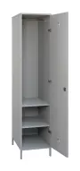 SLN - 42T šatní skříň dřevěná, 1-dveřová, šatní tyč, 1800 x 400 x 500, kovové nohy, šedá