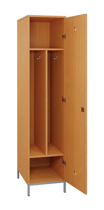 SLN - 43S šatní skříň dřevěná, 1-dveřová, háček, 1800 x 400 x 500, kovové nohy, buk royal