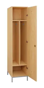 SLN - 43S šatní skříň dřevěná, 1-dveřová, háček, 1800 x 400 x 500, kovové nohy, javor horský