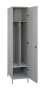 SLN - 43T šatní skříň dřevěná, 1-dveřová, šatní tyč, 1800 x 400 x 500, kovové nohy, šedá