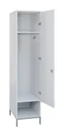 SLN - 44S šatní skříň dřevěná, 1-dveřová, háček, 1800 x 400 x 500, kovové nohy, bílá