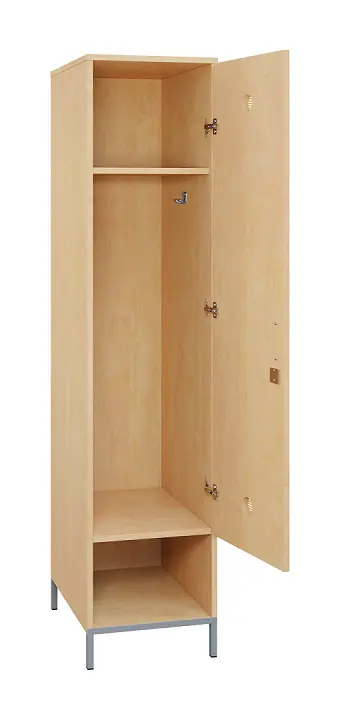 SLN - 44S šatní skříň dřevěná, 1-dveřová, háček, 1800 x 400 x 500, kovové nohy, bříza irská SLN - 44S šatní skříň dřevěná, 1-dveřová, háček, 1800 x 400 x 500, kovové nohy, bříza irská