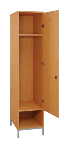 SLN - 44S šatní skříň dřevěná, 1-dveřová, háček, 1800 x 400 x 500, kovové nohy, buk royal