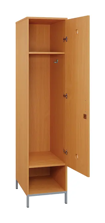 SLN - 44S šatní skříň dřevěná, 1-dveřová, háček, 1800 x 400 x 500, kovové nohy, buk royal