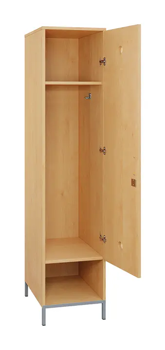 SLN - 44S šatní skříň dřevěná, 1-dveřová, háček, 1800 x 400 x 500, kovové nohy, javor horský