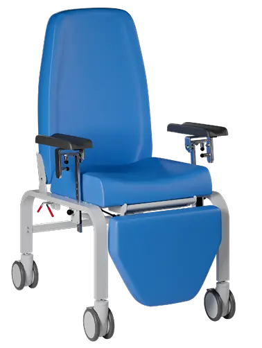 MEDI FLEX 02 mobilní křeslo polohovací, odběrové područky PU, modrá