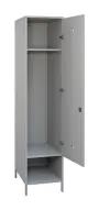 SLN - 44S šatní skříň dřevěná, 1-dveřová, háček, 1800 x 400 x 500, kovové nohy, šedá