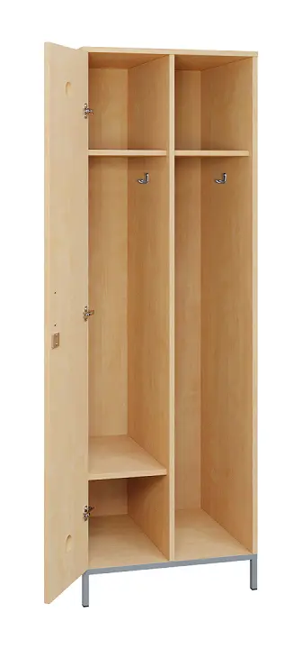 SLN - 61S šatní skříň dřevěná, 1-dveřová, háček, 1800 x 600 x 500, kovové nohy, bříza irská