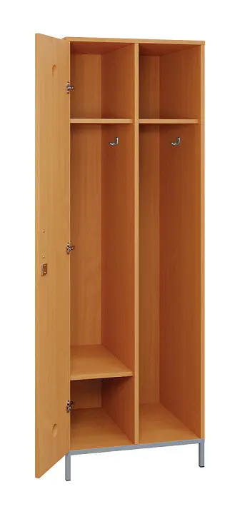 SLN - 61S šatní skříň dřevěná, 1-dveřová, háček, 1800 x 600 x 500, kovové nohy, buk royal