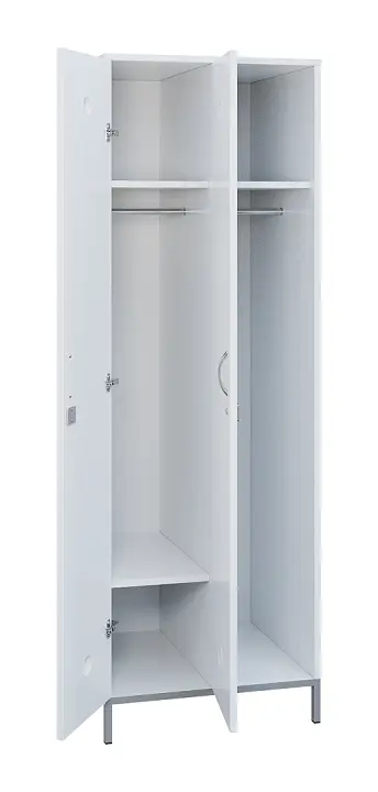 SLN - 62T šatní skříň dřevěná, 2-dveřová, šatní tyč, 1800 x 600 x 500, kovové nohy, bílá SLN - 62T šatní skříň dřevěná, 2-dveřová, šatní tyč, 1800 x 600 x 500, kovové nohy, bílá