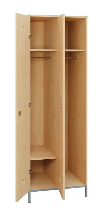 SLN - 62T šatní skříň dřevěná, 2-dveřová, šatní tyč, 1800 x 600 x 500, kovové nohy, bříza irská