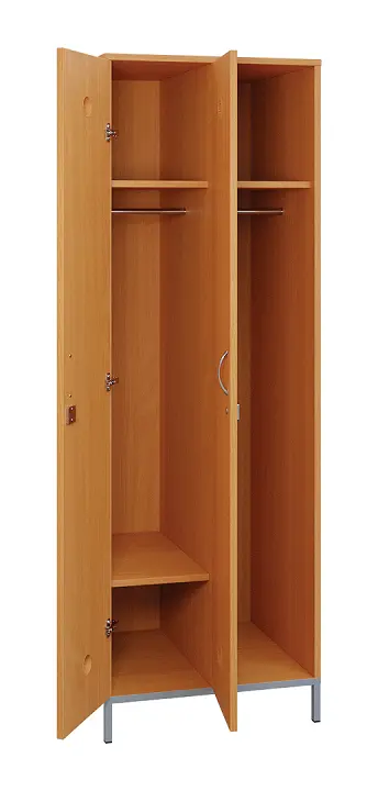 SLN - 62T šatní skříň dřevěná, 2-dveřová, šatní tyč, 1800 x 600 x 500, kovové nohy, buk royal