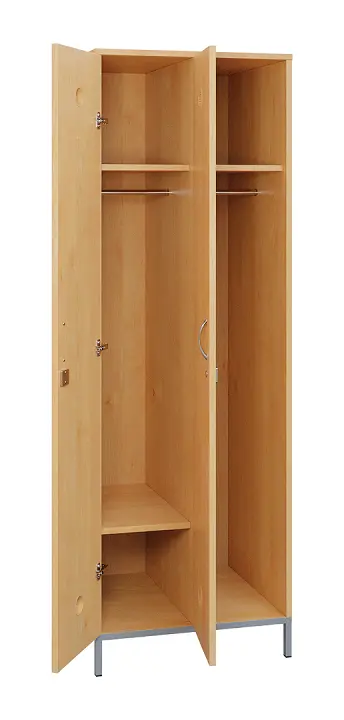 SLN - 62T šatní skříň dřevěná, 2-dveřová, šatní tyč, 1800 x 600 x 500, kovové nohy, javor horský