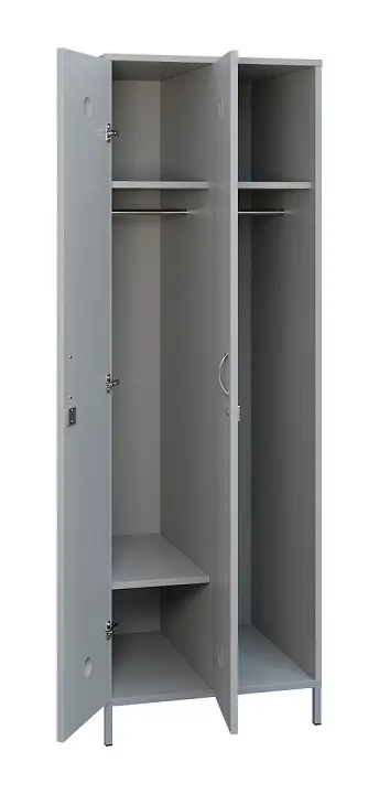 SLN - 62T šatní skříň dřevěná, 2-dveřová, šatní tyč, 1800 x 600 x 500, kovové nohy, šedá