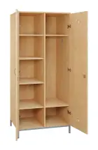 SLN - 81S šatní skříň dřevěná, 2-dveřová, háček, police, 1800 x 800 x 500, kovové nohy, bříza irská