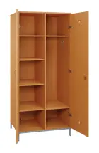 SLN - 81S šatní skříň dřevěná, 2-dveřová, háček, police, 1800 x 800 x 500, kovové nohy, buk royal