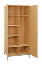 SLN - 81S šatní skříň dřevěná, 2-dveřová, háček, police, 1800 x 800 x 500, kovové nohy, javor horský