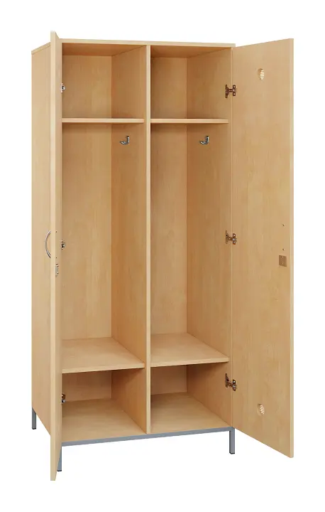 SLN - 82S šatní skříň dřevěná, 2-dveřová, háček, 1800 x 800 x 500, kovové nohy, bříza irská