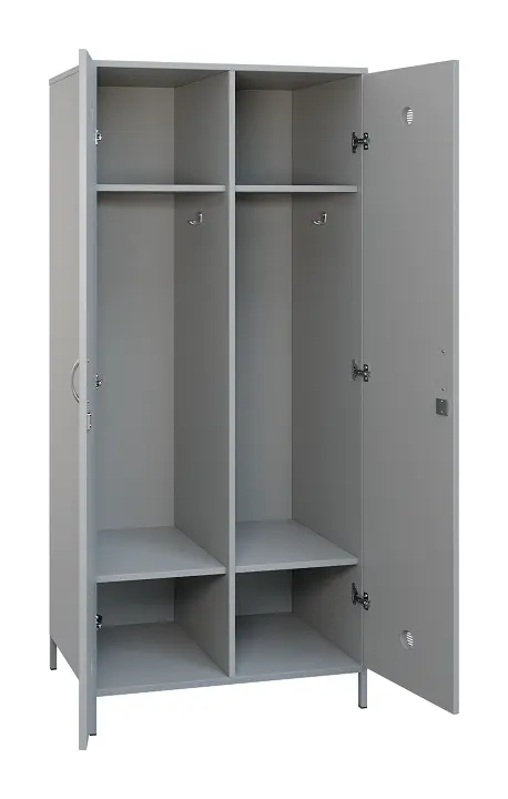 SLN - 82S šatní skříň dřevěná, 2-dveřová, háček, 1800 x 800 x 500, kovové nohy, šedá