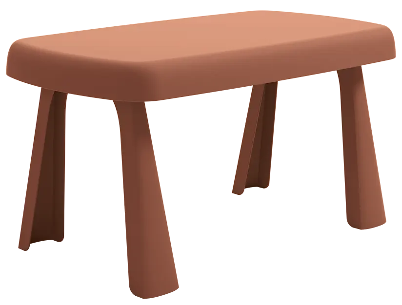ZAMPA 140, stůl plastový, 1400x800 mm, cihlový