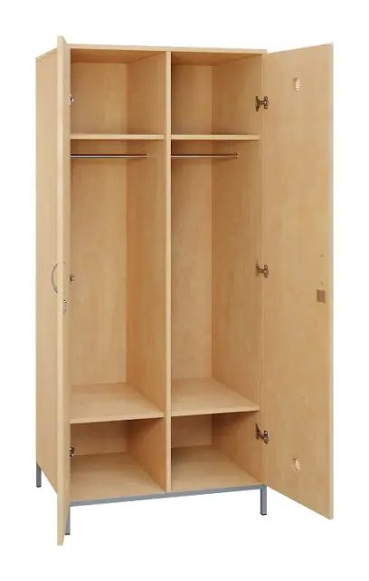 SLN - 82T šatní skříň dřevěná, 2-dveřová, šatní tyč, 1800 x 800 x 500, kovové nohy, bříza irská
