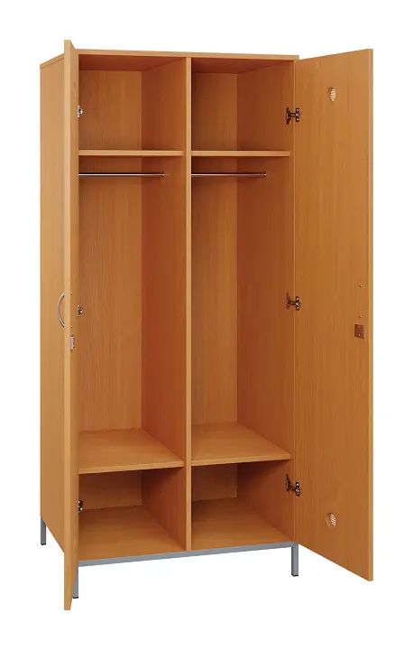 SLN - 82T šatní skříň dřevěná, 2-dveřová, šatní tyč, 1800 x 800 x 500, kovové nohy, buk royal