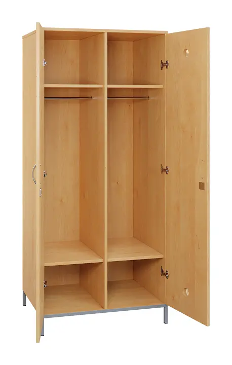 SLN - 82T šatní skříň dřevěná, 2-dveřová, šatní tyč, 1800 x 800 x 500, kovové nohy, javor horský