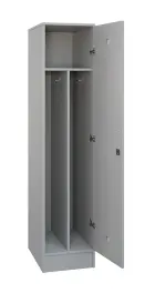 SLS - 41S šatní skříň dřevěná, 1-dveřová, háčky, 1800x400x500, sokl, šedá