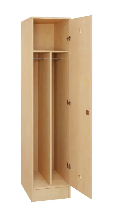 SLS - 41T šatní skříň dřevěná, 1-dveřová, šatní tyč, 1800 x 400 x 500, sokl, bříza irská