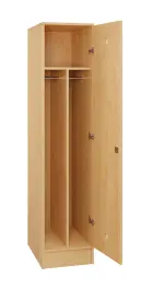 SLS - 41T šatní skříň dřevěná, 1-dveřová, šatní tyč, 1800 x 400 x 500, sokl, javor horský