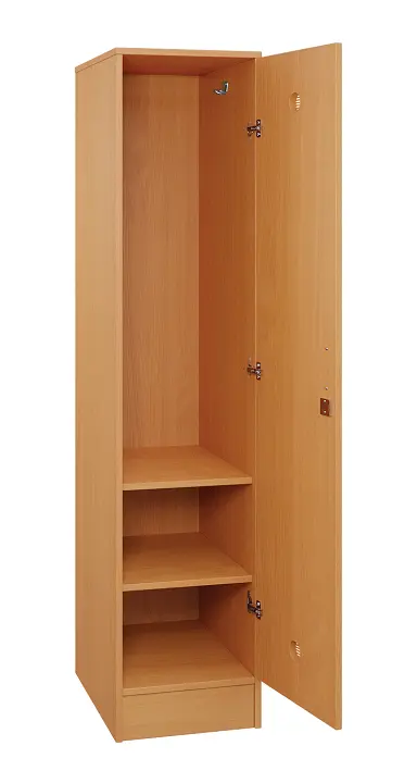 SLS - 42S šatní skříň dřevěná, 1-dveřová, háček, 1800 x 400 x 500, sokl, buk royal