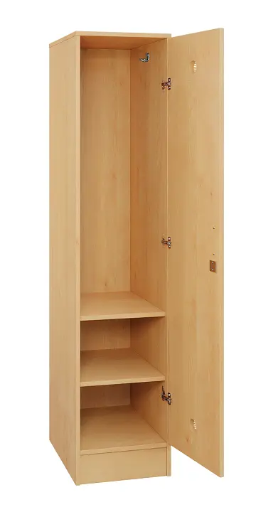 SLS - 42S šatní skříň dřevěná, 1-dveřová, háček, 1800 x 400 x 500, sokl, javor horský