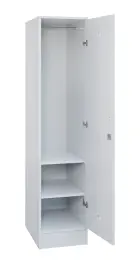 SLS - 42T šatní skříň dřevěná, 1-dveřová, šatní tyč, 1800 x 400 x 500, sokl, bílá