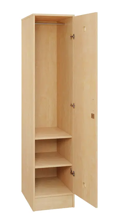 SLS - 42T šatní skříň dřevěná, 1-dveřová, šatní tyč, 1800 x 400 x 500, sokl, bříza irská