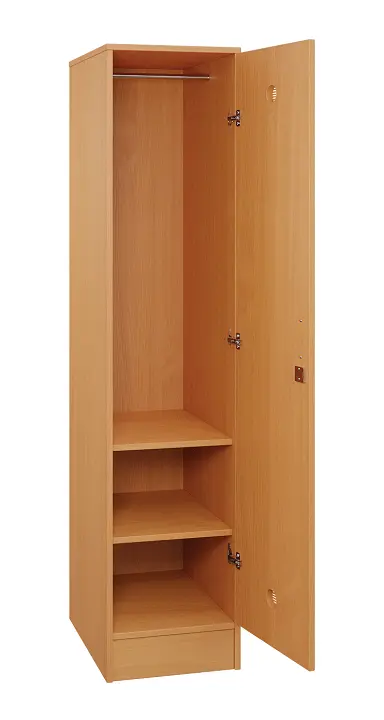 SLS - 42T šatní skříň dřevěná, 1-dveřová, šatní tyč, 1800 x 400 x 500, sokl, buk royal