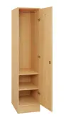 SLS - 42T šatní skříň dřevěná, 1-dveřová, šatní tyč, 1800 x 400 x 500, sokl, javor horský